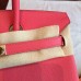 Hermes Rose Red Epsom Birkin 25cm Handmade Bag