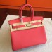 Hermes Rose Red Epsom Birkin 25cm Handmade Bag