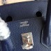 Hermes Sapphire Epsom Birkin 25cm Handmade Bag