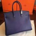 Hermes Sapphire Epsom Birkin 30cm Handmade Bag