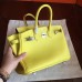 Hermes Soufre Epsom Birkin 25cm Handmade Bag