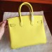 Hermes Soufre Epsom Birkin 25cm Handmade Bag