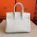 Hermes White Epsom Birkin 25cm Handmade Bag