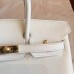 Hermes White Epsom Birkin 25cm Handmade Bag