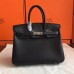 Hermes Black Swift Birkin 25cm Handmade Bag