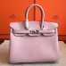 Hermes Rose Dragee Swift Birkin 25cm Handmade Bag