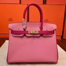 Hermes Pink Espom Horseshoe Brikin 30cm Handmade Bag