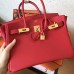 Hermes Red Swift Birkin 30cm Handmade Bag