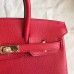 Hermes Red Epsom Birkin 25cm Handmade Bag