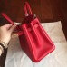 Hermes Red Epsom Birkin 25cm Handmade Bag