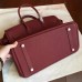 Hermes Bordeaux Clemence Birkin 35cm Handmade Bag