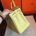 Hermes Curry Clemence Birkin 35cm Handmade Bag