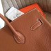 Hermes Gold Clemence Birkin 35cm Handmade Bag