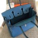 Hermes Blue Jean Clemence Birkin 35cm Handmade Bag