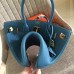 Hermes Blue Jean Clemence Birkin 35cm Handmade Bag