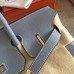 Hermes Blue Lin Clemence Birkin 35cm Handmade Bag