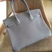 Hermes Blue Lin Clemence Birkin 35cm Handmade Bag