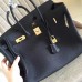 Hermes Black Clemence Birkin 35cm Handmade Bag