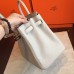 Hermes Pearl Grey Clemence Birkin 35cm Handmade Bag