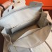 Hermes Pearl Grey Clemence Birkin 35cm Handmade Bag