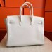 Hermes White Clemence Birkin 35cm Handmade Bag