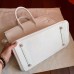 Hermes White Clemence Birkin 35cm Handmade Bag