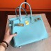 Hermes Blue Atoll Epsom Birkin 35cm Handmade Bag