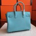 Hermes Blue Atoll Epsom Birkin 35cm Handmade Bag