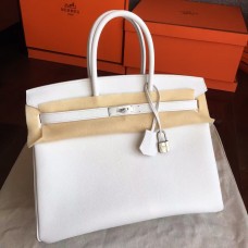 Hermes White Epsom Birkin 35cm Handmade Bag