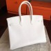 Hermes White Epsom Birkin 35cm Handmade Bag