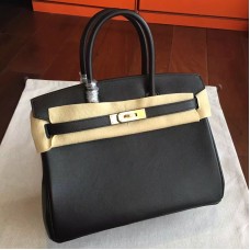 Hermes Black Swift Birkin 35cm Handmade Bag