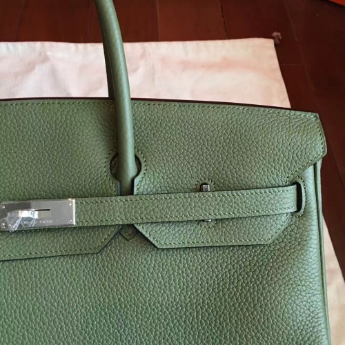 Replica Hermes Birkin 40 Handmade Bag In Canopee Clemence Leather