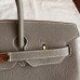 Hermes Etoupe Clemence Birkin 40cm Handmade Bag