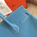 Hermes Blue Jean Clemence Birkin 30cm Handmade Bag