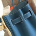 Hermes Blue Jean Clemence Birkin 30cm Handmade Bag