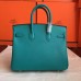 Hermes Blue Paon Epsom Birkin 25cm Handmade Bag