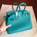 Hermes Blue Paon Epsom Birkin 25cm Handmade Bag