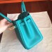 Hermes Blue Paon Epsom Birkin 25cm Handmade Bag