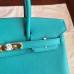 Hermes Blue Paon Epsom Birkin 25cm Handmade Bag