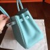 Hermes Blue Atoll Clemence Birkin 30cm Handmade Bag