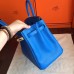 Hermes Blue Hydar Clemence Birkin 35cm Handmade Bag