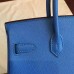 Hermes Blue Epsom Birkin 25cm Handmade Bag