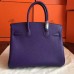 Hermes Iris Clemence Birkin 30cm Handmade Bag