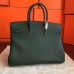 Hermes Vert Clemence Birkin 35cm Handmade Bag