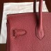 Hermes Bordeaux Clemence Birkin 25cm Handmade Bag