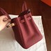 Hermes Bordeaux Clemence Birkin 25cm Handmade Bag