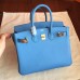 Hermes Blue Paradiso Epsom Birkin 25cm Handmade Bag