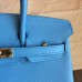 Hermes Blue Paradiso Epsom Birkin 25cm Handmade Bag