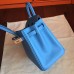 Hermes Blue Paradiso Epsom Birkin 25cm Handmade Bag