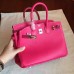 Hermes Rose Tyrien Epsom Birkin 25cm Handmade Bag